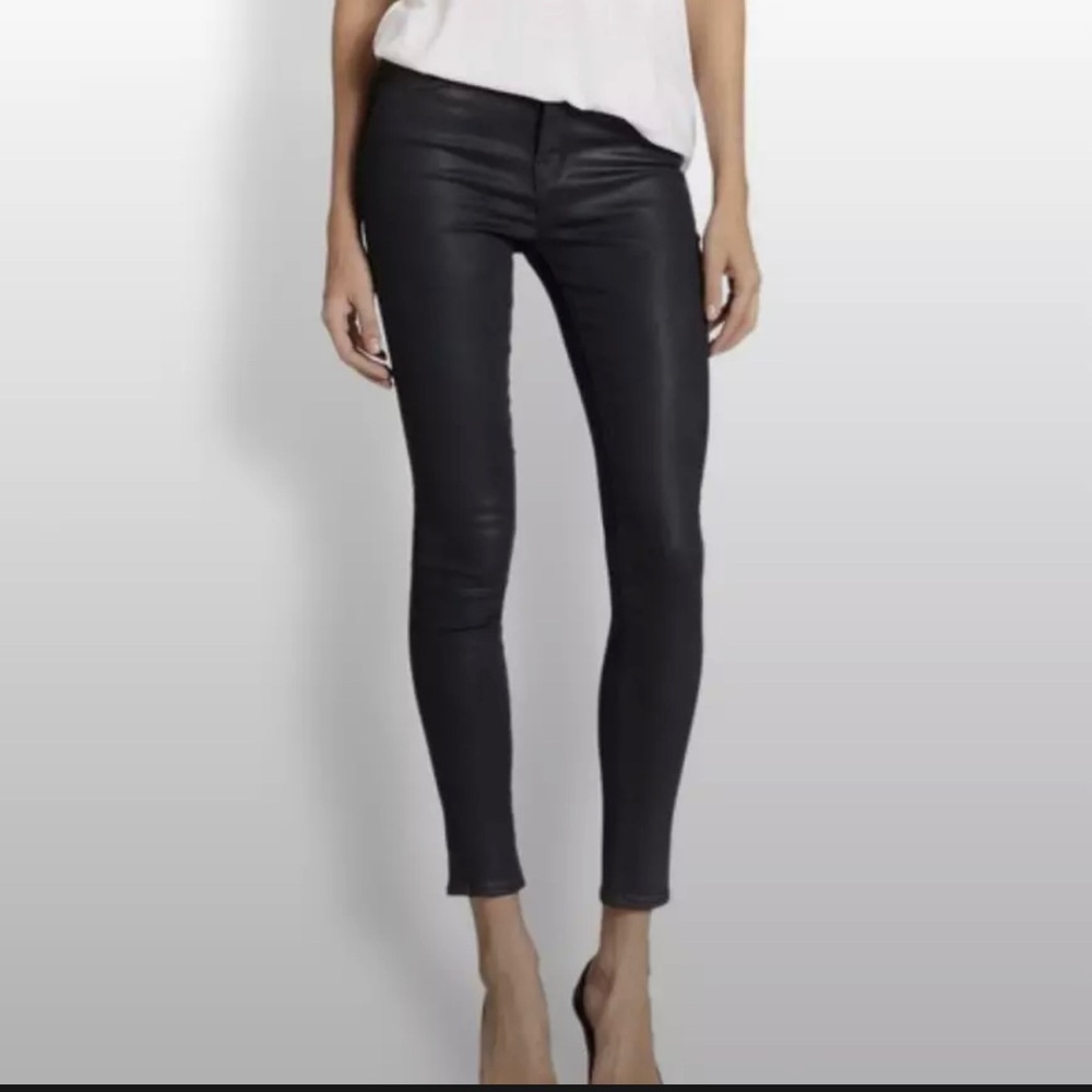 J brand coated black leather look Jeans